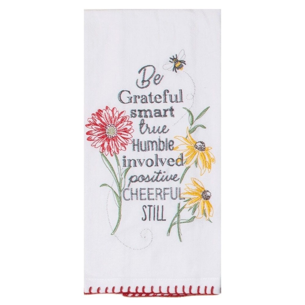 Be Grateful Smart True Cheerful Still Kitchen Towel